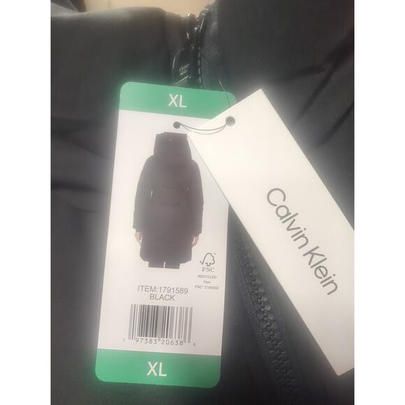 Calvin Klein Women’s Long Parka Coat Down Black XL - Picture 3 of 8